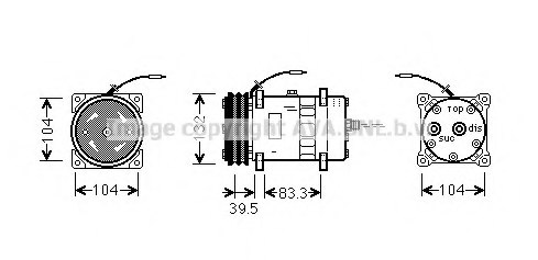 PRASCO UVK040 Compressor, air conditioning